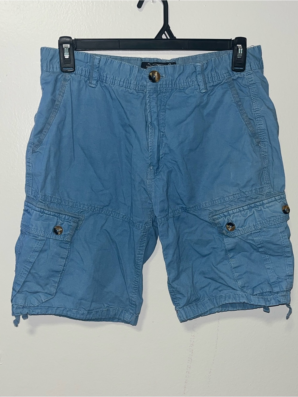 Men's Blue Cargo Shorts with Utility Pockets